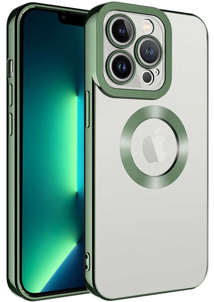 Apple iPhone 12 Pro Max Kılıf Kamera Korumalı Logo Gösteren Ardx Omega Kapak-Yeşil