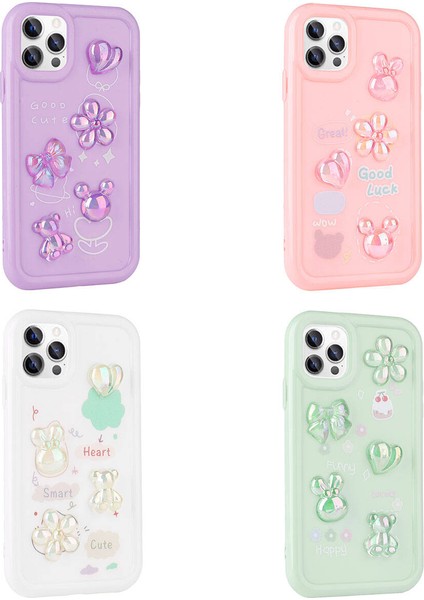 Apple iPhone 11 Pro Kılıf Kabartma Figürlü Parlak Ardx Toys Silikon Kapak-Beyaz