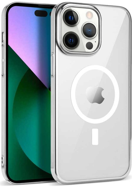 Apple iPhone 14 Pro Uyumlu Ardx Wireless Şarj Özellikli Pixel Magsafe Kapak-Siyah