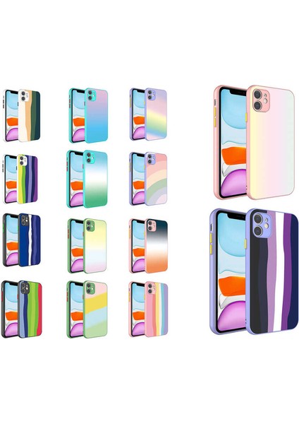 Apple iPhone 11 Kılıf Kamera Korumalı Renkli Temperli Ardx X-Cam KAPAK-NO11