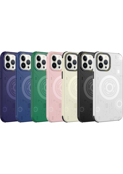 Apple iPhone 13 Pro Kılıf Ardx Wireless Şarj Özellikli Desenli Hot Kapak-Siyah