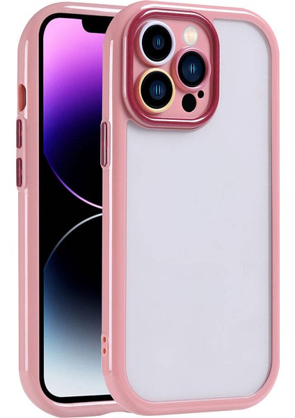 Apple iPhone 14 Pro Max Kılıf Kamera Korumalı Renkli Kenar ve Çerçeve Tasarımlı Ardx Vitamin Kapak-Mürdüm