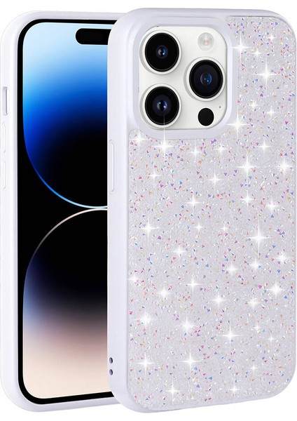 Apple iPhone 14 Pro Max Kılıf Parlak Taşlı Tasarım Ardx Pırlanta Kapak-Pembe