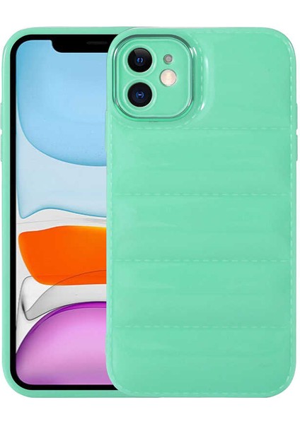 Apple iPhone 11 Kılıf Kamera Korumalı Parlak Airbag'li Ardx Galya Kapak-Su Yeşil