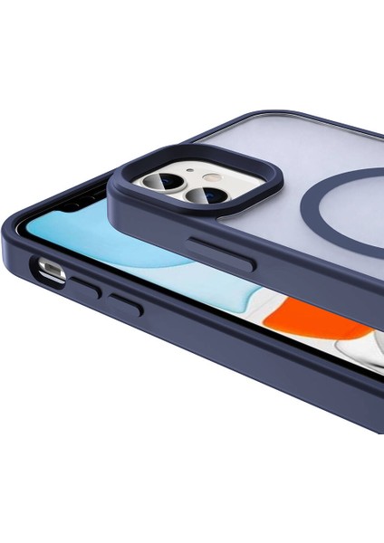 Apple iPhone 12 Kılıf Magsafe Şarj Özellikli Mat Arka Yüzey Ardx Sio Kapak-Siyah