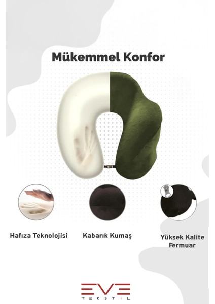 Ortopedik Boyun Yastığı Visco Boyun Destekli Seyahat Hipoalerjik Yastık 8 Farklı Renk fırsatları