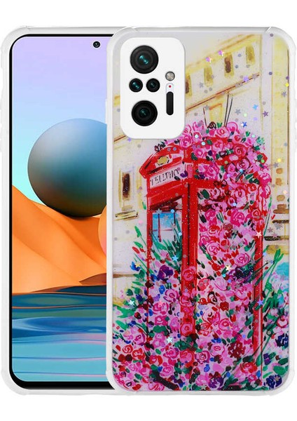 Xiaomi Redmi Note 10 Pro Kılıf Simli Desenli Kamera Korumalı Parlak Ardx Popy Kapak-Kulübe