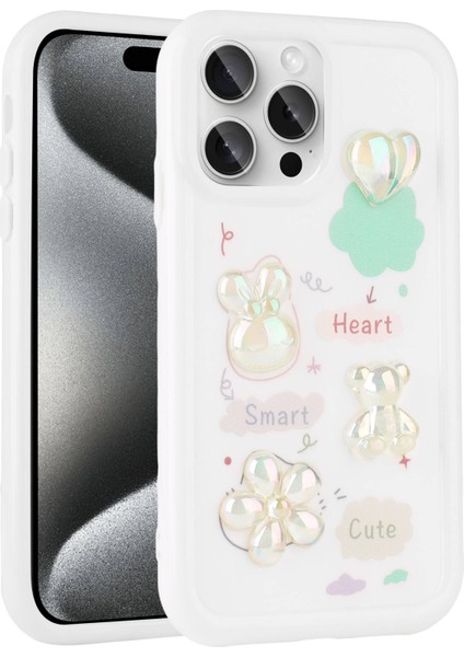 Apple iPhone 15 Pro Max Uyumlu Kabartma Figürlü Parlak Ardx Toys Silikon Kapak-Açık Yeşil