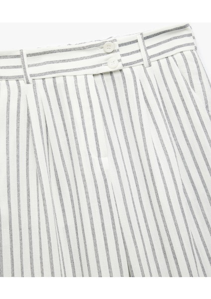 Keten Görünümlü Pileli Cepli Bol Paça Pantolon modelleri