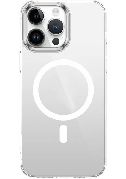 Apple iPhone 15 Pro Max Kılıf Ardx Wireless Şarj Özellikli Şeffaf G-Glass Kapak-Siyah