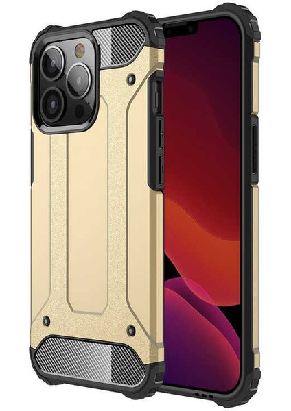 Apple iPhone 13 Pro Max Kılıf Ardx Crash Silikon Kapak-Gold
