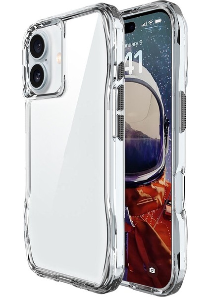 Apple iPhone 16 Kılıf Airbagli Şeffaf Ardx Incek Kapak-Şeffaf