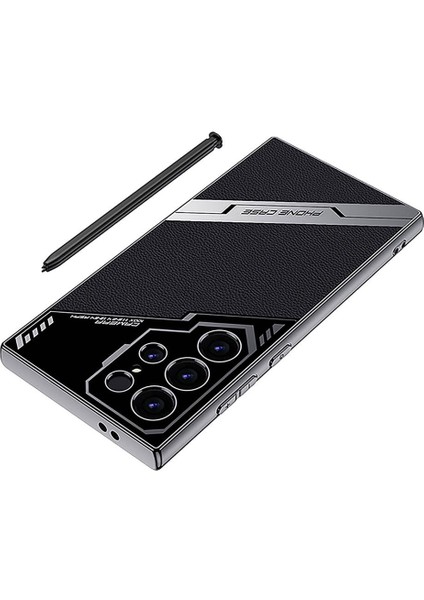 Galaxy S24 Ultra Kılıf Kamera Korumalı Suni Deri Tasarım Ardx Yeni Seri Procase Kapak-Titanyum-Gri