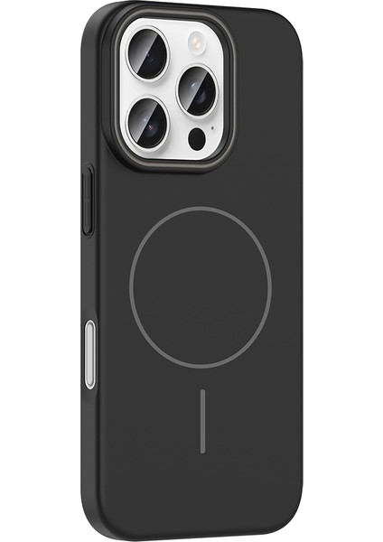 Apple iPhone 16 Pro Max Kılıf Magsafe Şarj Özellikli Ardx Ruby Silikon Kapak - Gri