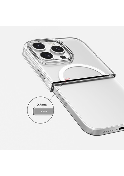 Apple iPhone 16 Pro Kılıf Magsafe Şarj Özellikli Kamera Korumalı Ardx Kripto Kapak-Şeffaf