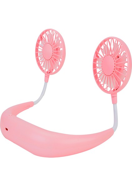Taşınabilir Mini USB Şarj Edilebilir Boyun Fanı 3 Hızlı Renkli Işık (Yurt Dışından)