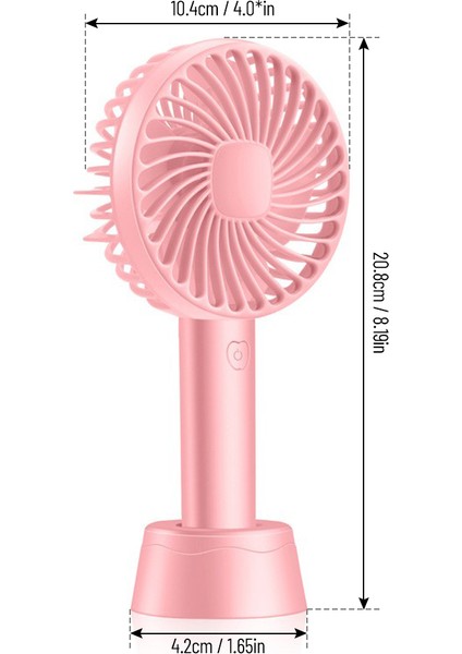 Taşınabilir Mini Fan 3 Hızlı 1200MAH Şarj Edilebilir Pembe (Yurt Dışından)