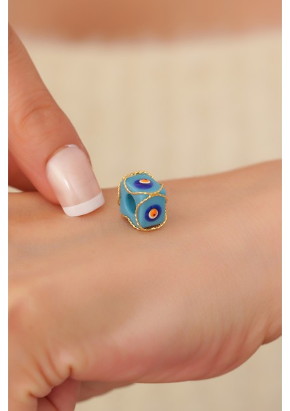 14 Ayar Altın Mavi Gözlü Küçük Boy Telkari Hülyam Boncuk fiyatları