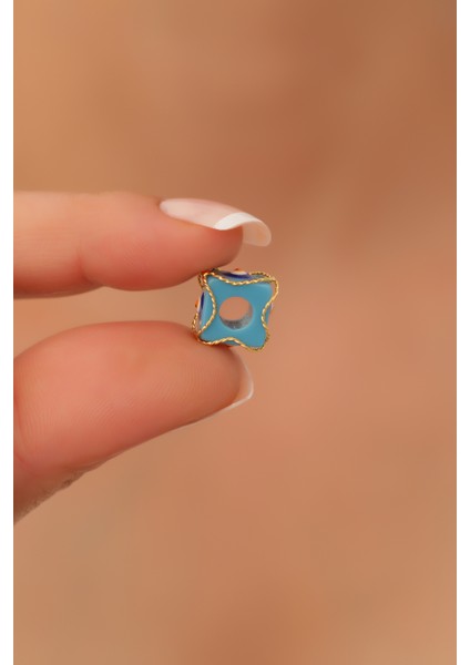 14 Ayar Altın Mavi Gözlü Küçük Boy Telkari Hülyam Boncuk modelleri