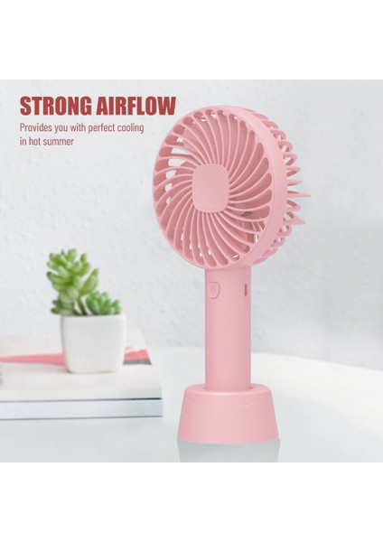 Taşınabilir Mini Fan 3 Hızlı 1200MAH Şarj Edilebilir Pembe (Yurt Dışından)