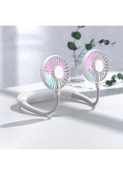 Taşınabilir USB Şarj Edilebilir Çift Başlıklı Boyun Fanı (Yurt Dışından)