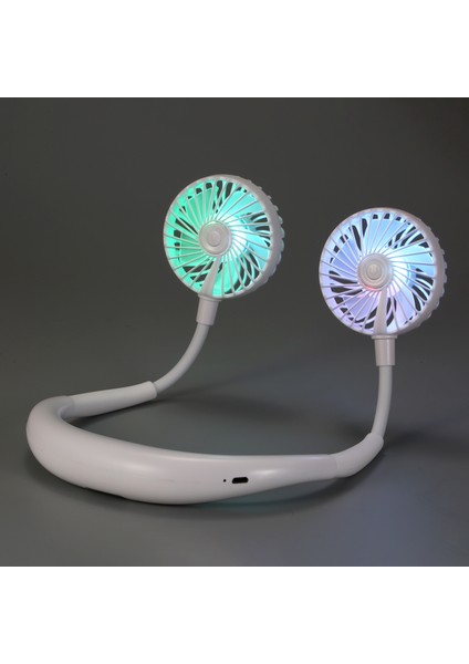 Taşınabilir USB Şarj Edilebilir Çift Başlıklı Boyun Fanı (Yurt Dışından)