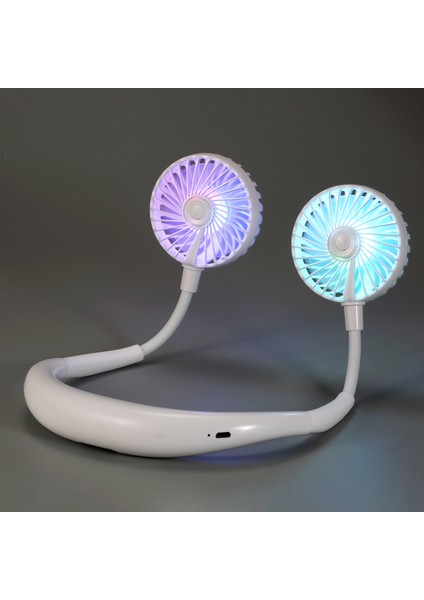 Taşınabilir USB Şarj Edilebilir Çift Başlıklı Boyun Fanı (Yurt Dışından)