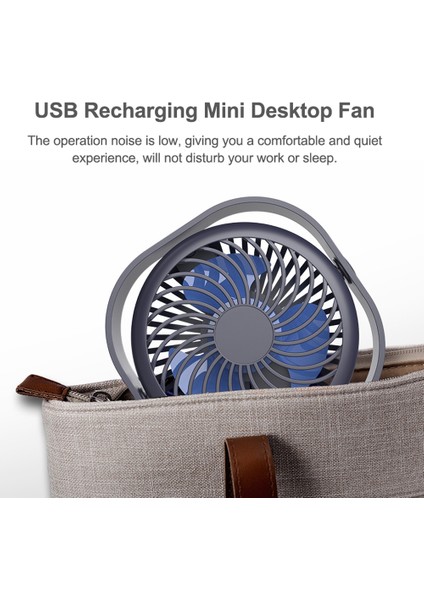 Taşınabilir Mini Masa Üstü Fanı USB Şarj Edilebilir Üç Hızlı Ayarlanabilir (Yurt Dışından)