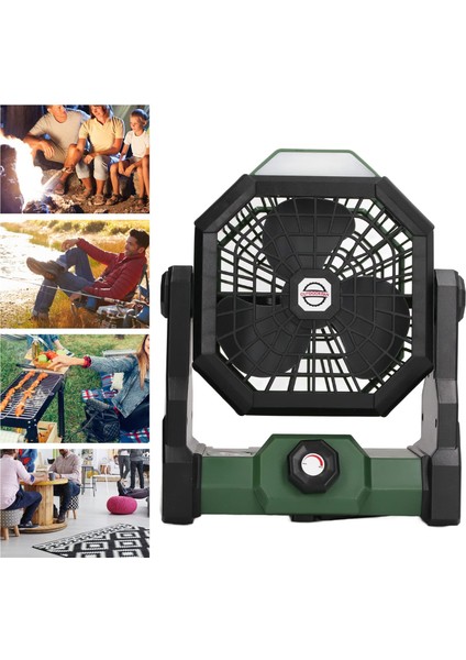 LED Fenerli Kamp Fanı Taşınabilir Sonsuz Hız Kontrollü 7800MAH Şarj Edilebilir (Yurt Dışından) fiyatları