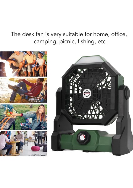 LED Fenerli Kamp Fanı Taşınabilir Sonsuz Hız Kontrollü 7800MAH Şarj Edilebilir (Yurt Dışından) indirimleri