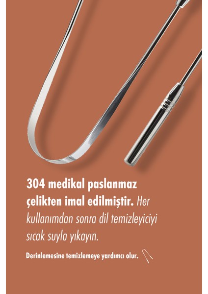 Dil Temizleyici | Ağız Kokusu Karşıtı, Paslanmaz Çelik Hijyenik Tasarım,ferah Nefes, Derin Temizlik indirimleri