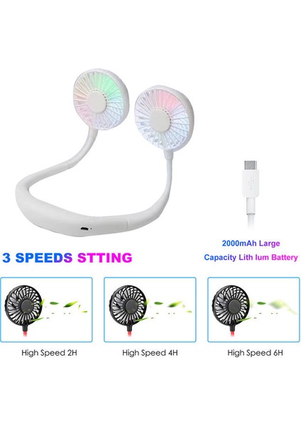 Çift Soğutmalı Taşınabilir USB Şarjlı Boyun Fanı (Yurt Dışından) fiyatları