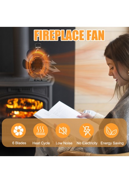 Odun Sobası Isı Kaynağıyla Çalışan Sessiz 6 Kanatlı Fan (Yurt Dışından)
