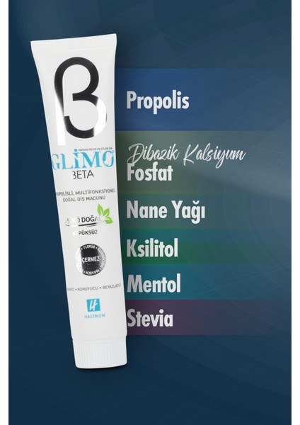 Beta Hassas Diş ve Diş Etleri İçin Propolisli %100 Doğal Diş Macunu 75 ml