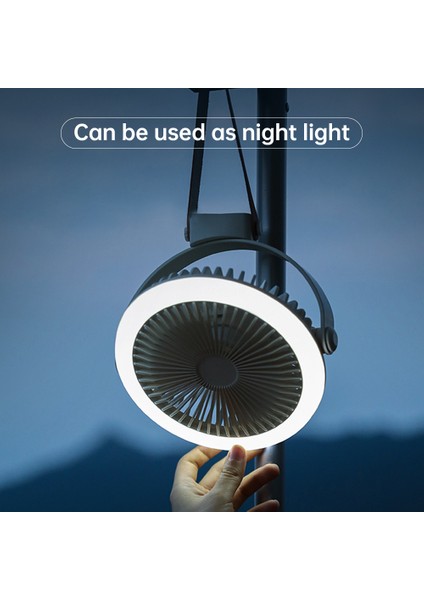 2400MAH Şarj Edilebilir Pil Kamp Fanı Bej LED Işık (Yurt Dışından)