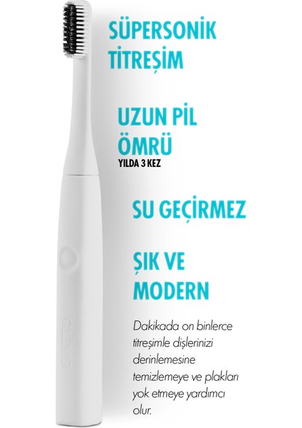Sonic Toothbrush White Set Şarjlı Sonic Diş Fırçası