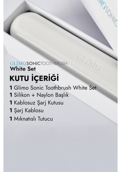 Sonic Toothbrush White Set Şarjlı Sonic Diş Fırçası