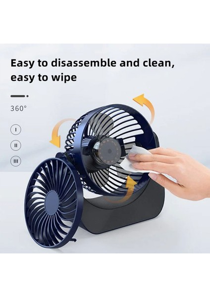 USB Şarj Edilebilir 360° Dönen 3 Hızlı Fanı (Yurt Dışından) fırsatları