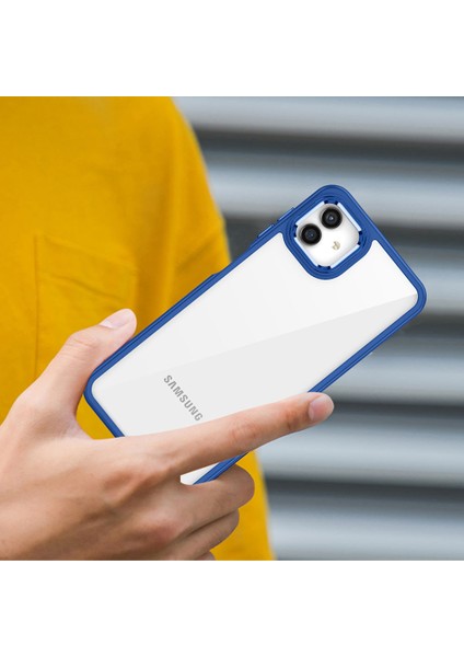 Samsung Galaxy A04E Kılıf Akav Flora Kapak-Lila