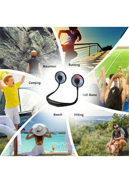 Çift Soğutmalı Taşınabilir USB Şarjlı Boyun Fanı (Yurt Dışından)