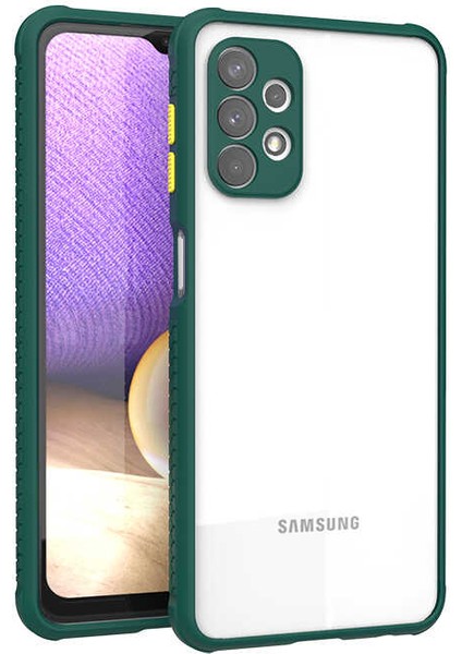 Samsung Galaxy A32 4g Kılıf ​​akav Kaff Kapak-Koyu Yeşil