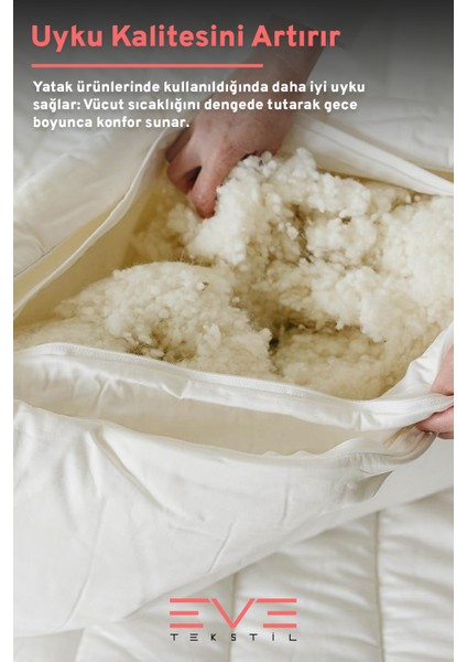 Merinos Kuzu Yünlü Antialerjik Yıkanabilir Fermuarlı Doğal Yastık 50 x 70 cm 900 gr fırsatları