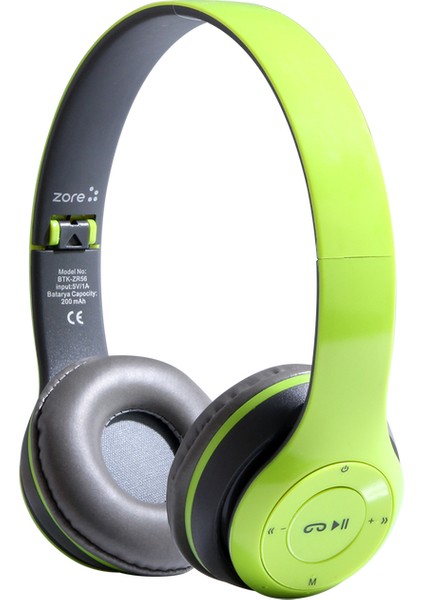 Zore BTK-ZR56 Bluetooth Kulaklık-Yeşil