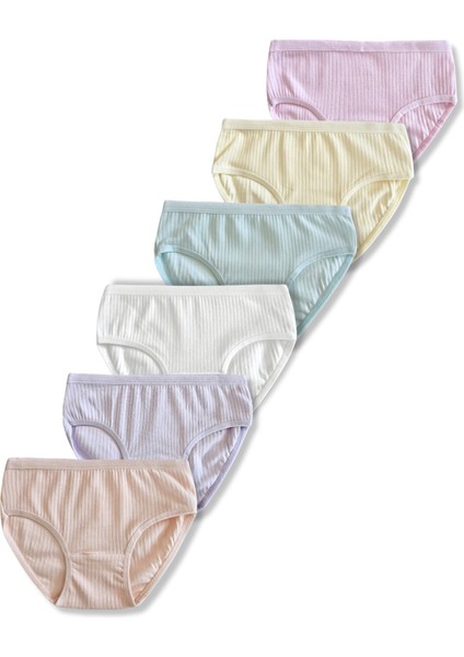 Kız Çocuk Fitilli Slip Külot Iç Çamaşır 4lü Set
