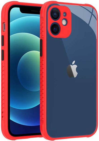 Apple iPhone 12 Mini Uyumlu ​​akav Kaff Kapak-Kırmızı