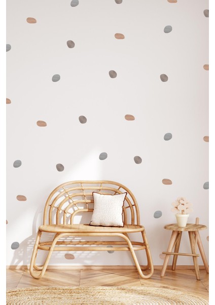 Asimetrik Soft Renkli Puantiyeler Duvar Cam Dolap Sticker Seti Dekoratif Sticker Folyo Mat Görünüm