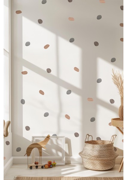 Asimetrik Soft Renkli Puantiyeler Duvar Cam Dolap Sticker Seti Dekoratif Sticker Folyo Mat Görünüm modelleri