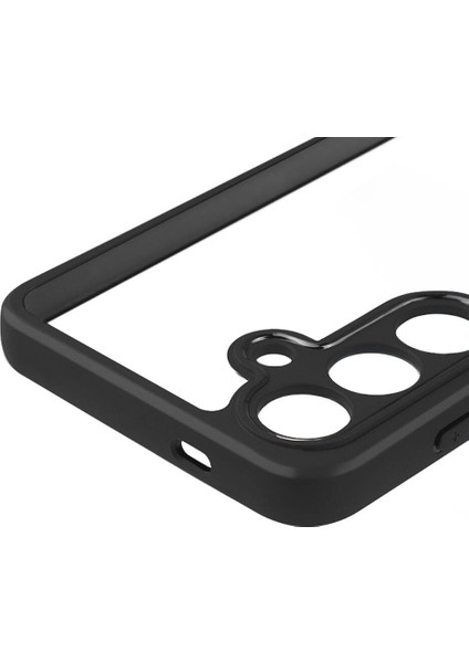 Samsung Galaxy S24 Plus Kılıf Kamera Korumalı Şeffaf Arka Yüzey Ardx New Roll Kapak-Siyah