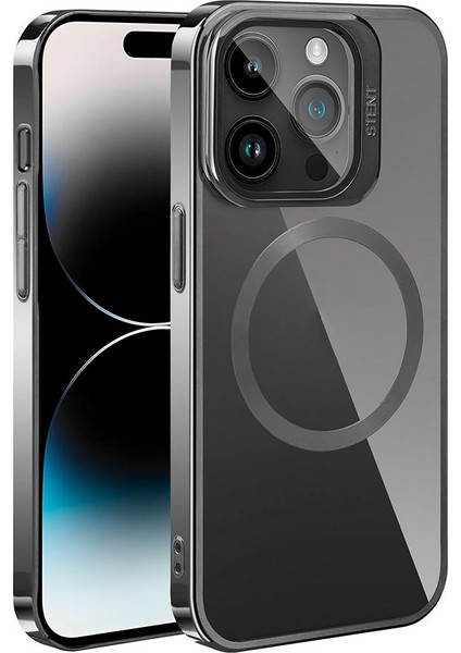 Apple iPhone 15 Pro Max Kılıf Magsafe Wireless Şarj Özellikli Standlı Ardx Klon Kapak-Gri