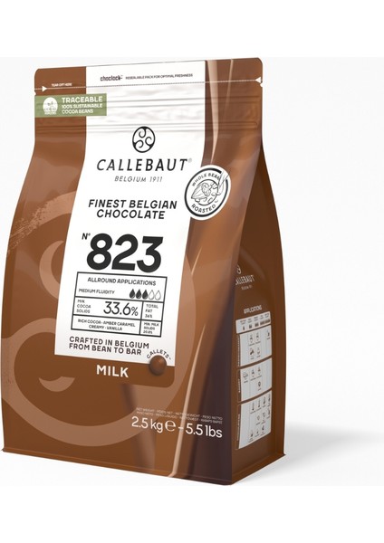 823 Sütlü Kuvertür Drop Çikolata 2.5 Kg